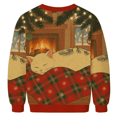 Napping Cat Funny Ugly Sweater, Ugly Xmas Sweater, Christmas Ugly Sweatshirt
