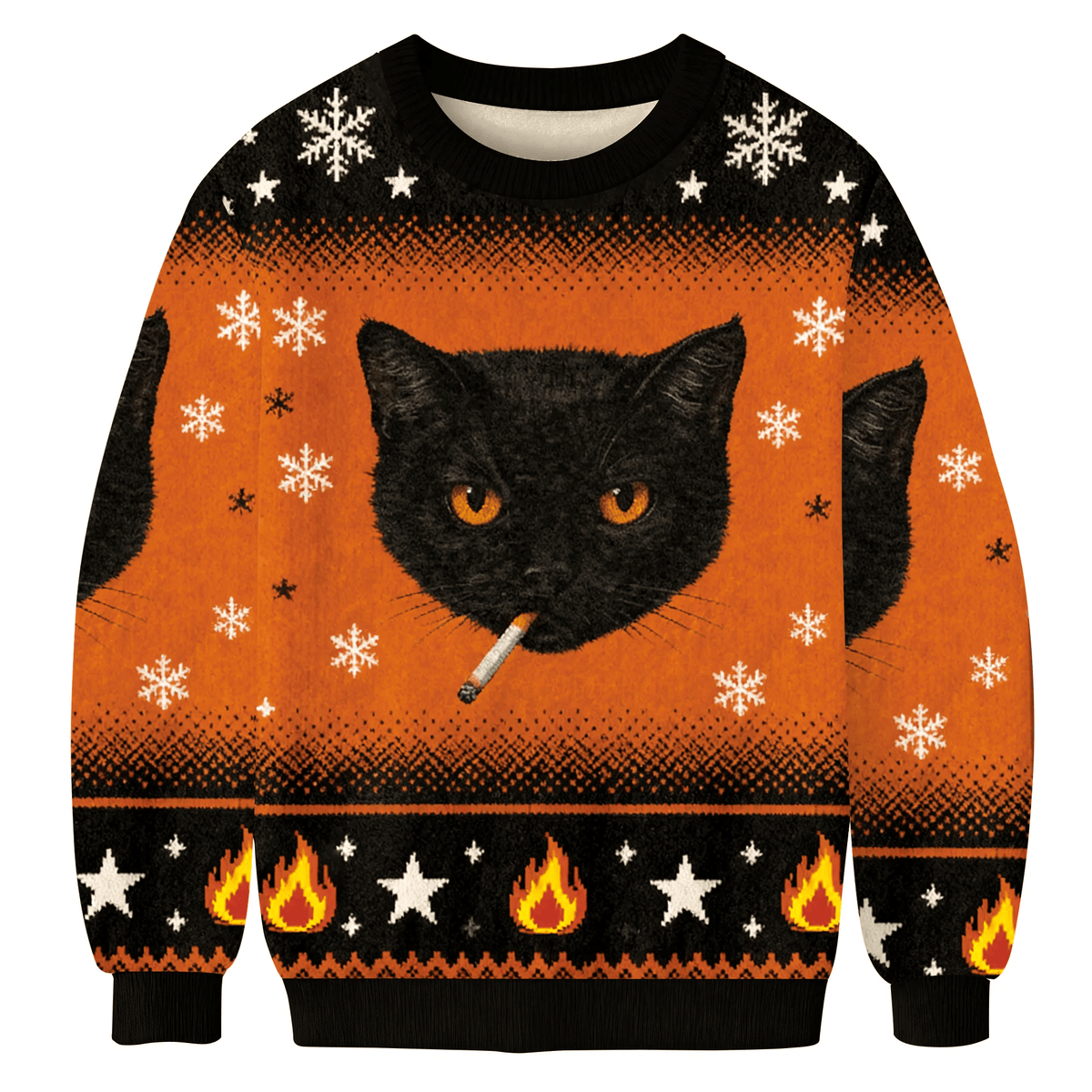 Smoking Cat Funny Ugly Sweater, Ugly Xmas Sweater, Christmas Ugly Sweatshirt