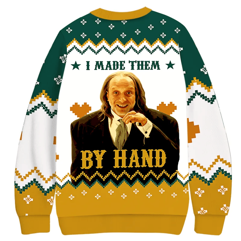 I Made Them By Hand Scary Movie Christmas Ugly Sweatshirt, Vintage Christmas Sweater, Ugly Xmas Sweater