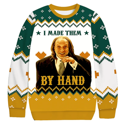 I Made Them By Hand Scary Movie Christmas Ugly Sweatshirt, Vintage Christmas Sweater, Ugly Xmas Sweater