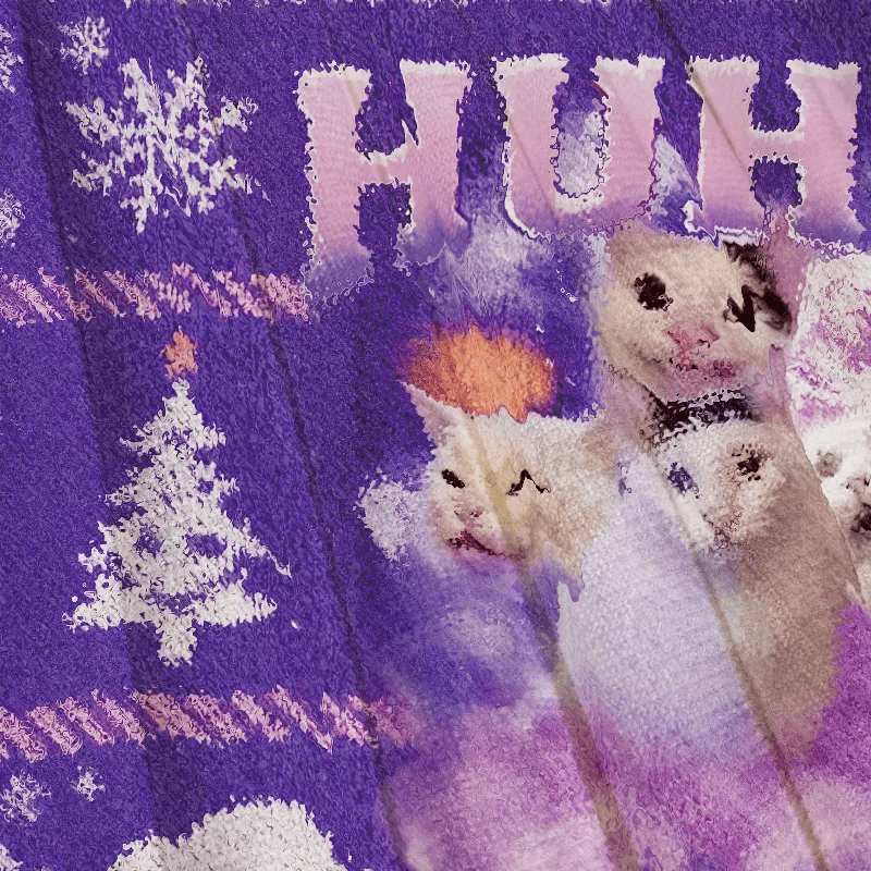 Pink Funny Meme Huh Cat Ugly Sweater, Funny Christmas Ugly Sweatshirt, Xmas Ugly Sweater, Cat Lovers Gift