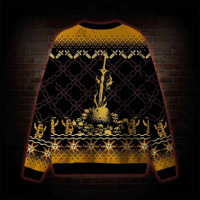 Praise the Sun Dark Souls Ugly Sweater, Funny Christmas Ugly Sweatshirt, Ugly Xmas Sweater ZZIPREV