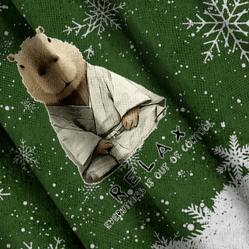 Kung Fu Capybara Funny Ugly Sweater, Ugly Xmas Sweater, Christmas Ugly Sweatshirt