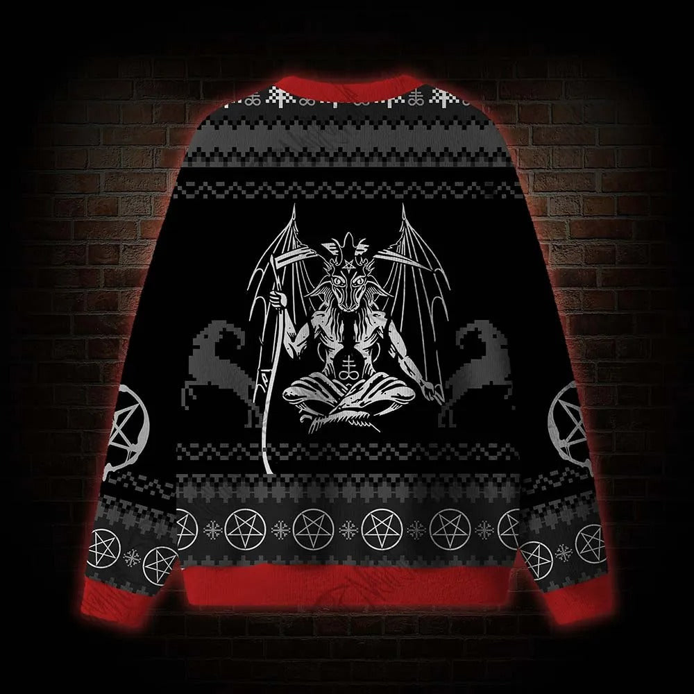 Merry Antichristmas Satan Claus Satanic Ugly Sweater, Funny Christmas Ugly Sweatshirt, Ugly Xmas Sweater
