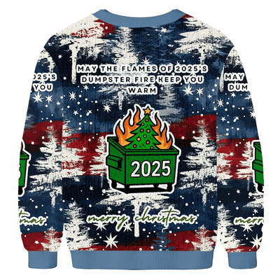 Dumpster Fire Funny Ugly Sweater, Ugly Xmas Sweater, Christmas Ugly Sweatshirt