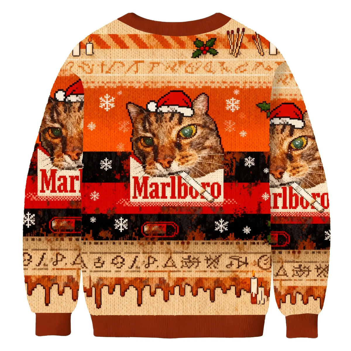 Cigarette Smoking Cat Ugly Sweater, Funny Meme Christmas Sweater, Xmas Ugly Sweatshirt, Gift Ideas For Cat Lovers