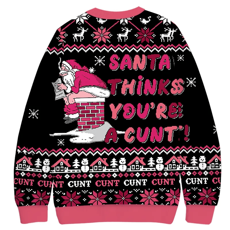 Funny Santa Christmas Ugly Sweatshirt, Vintage Christmas Sweater, Ugly Xmas Sweater