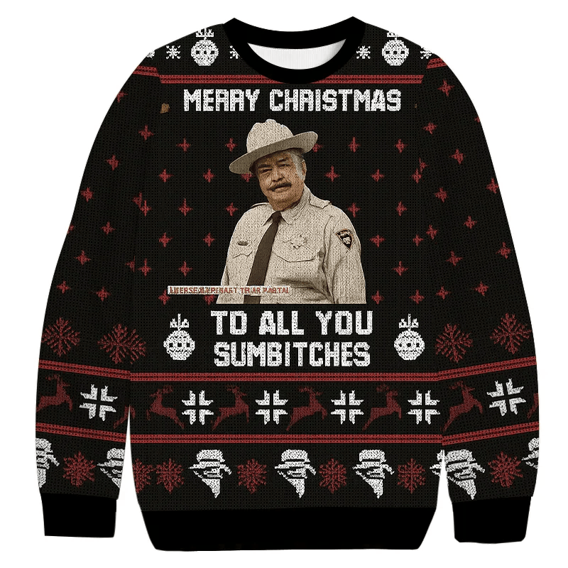 Smokey And The Bandit Vintage Christmas Sweater, Ugly Xmas Sweater, Christmas Ugly Sweatshirt ZZIPREV