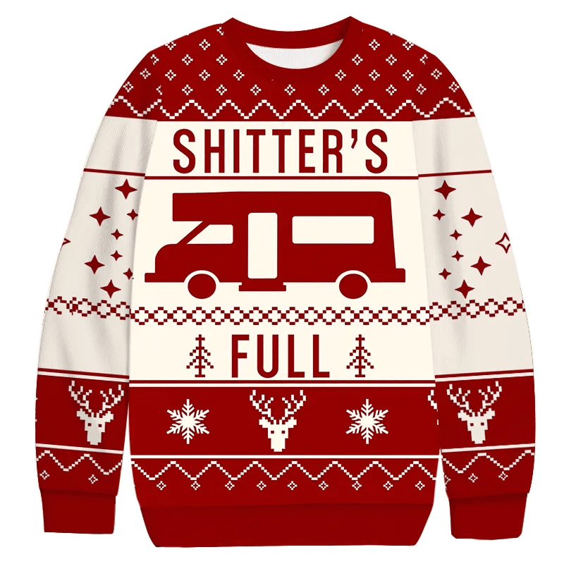 Funny RV Shitters Full Ugly Sweater, Funny Christmas Ugly Sweatshirt, Gift For Camping Lover