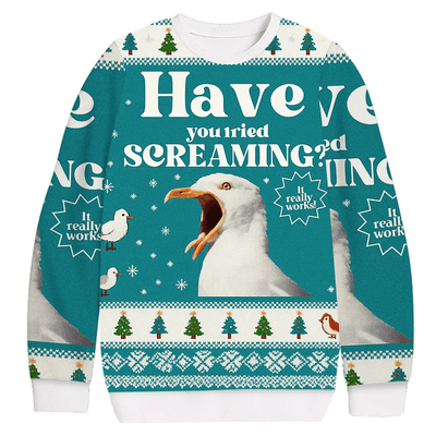 Have You Tried Screaming Vintage Christmas Sweater, Ugly Xmas Sweater, Christmas Ugly Sweatshirt