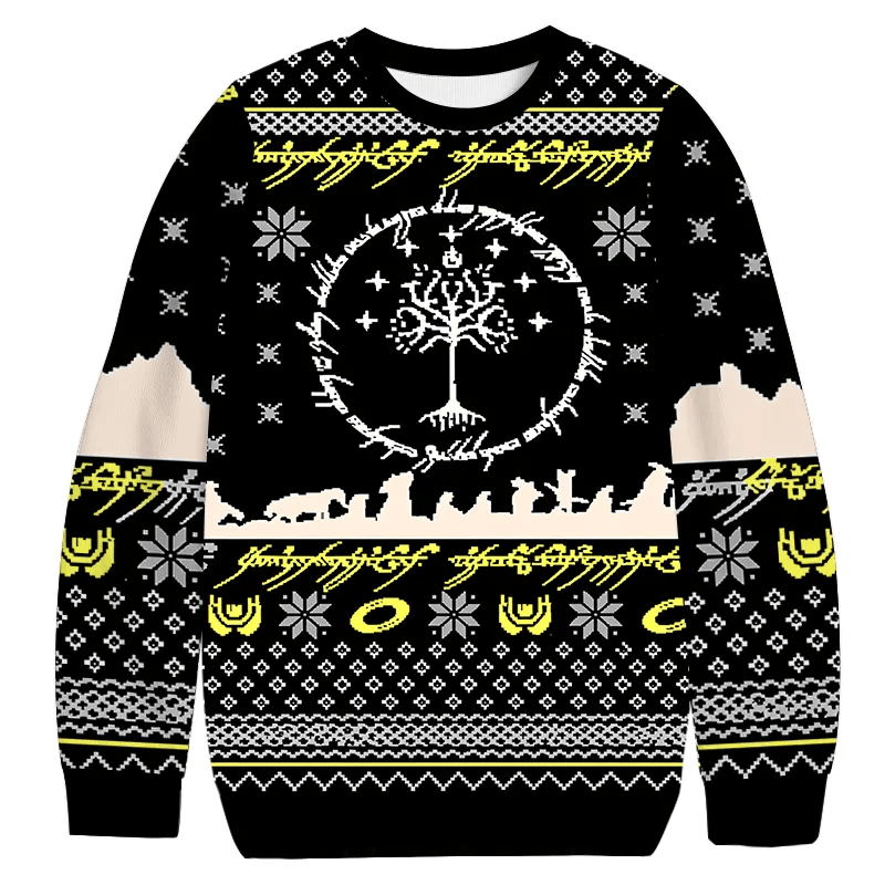 One Ring To Rule Them All Christmas Sweater, Funny Christmas Ugly Sweatshirt, Xmas Ugly Sweater ZZIPREV