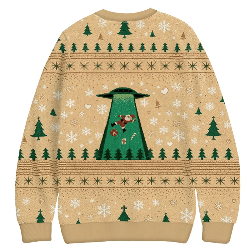 Goodbye Santa UFO Ugly Sweater, Funny Christmas Ugly Sweatshirt, Xmas Ugly Sweater