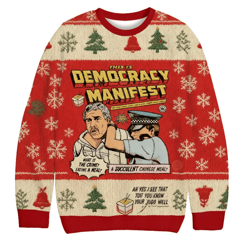 This is Democracy Manifest Vintage Christmas Sweater, Ugly Xmas Sweater, Christmas Ugly Sweatshirt
