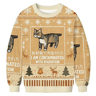 I Am Contaminated With Radiation Meme Vintage Christmas Sweater, Ugly Xmas Sweater, Christmas Ugly Sweatshirt