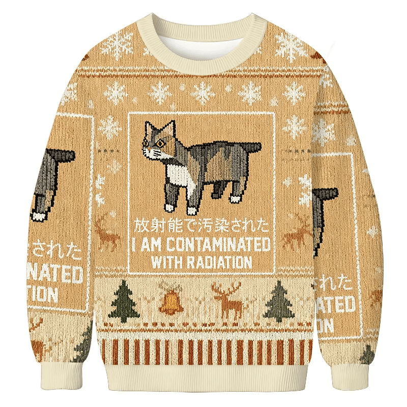 I Am Contaminated With Radiation Meme Vintage Christmas Sweater, Ugly Xmas Sweater, Christmas Ugly Sweatshirt