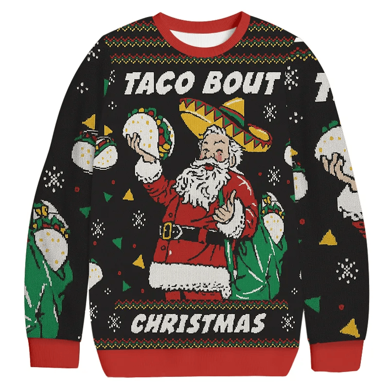 Taco Bout Vintage Christmas Sweater, Ugly Xmas Sweater, Christmas Ugly Sweatshirt