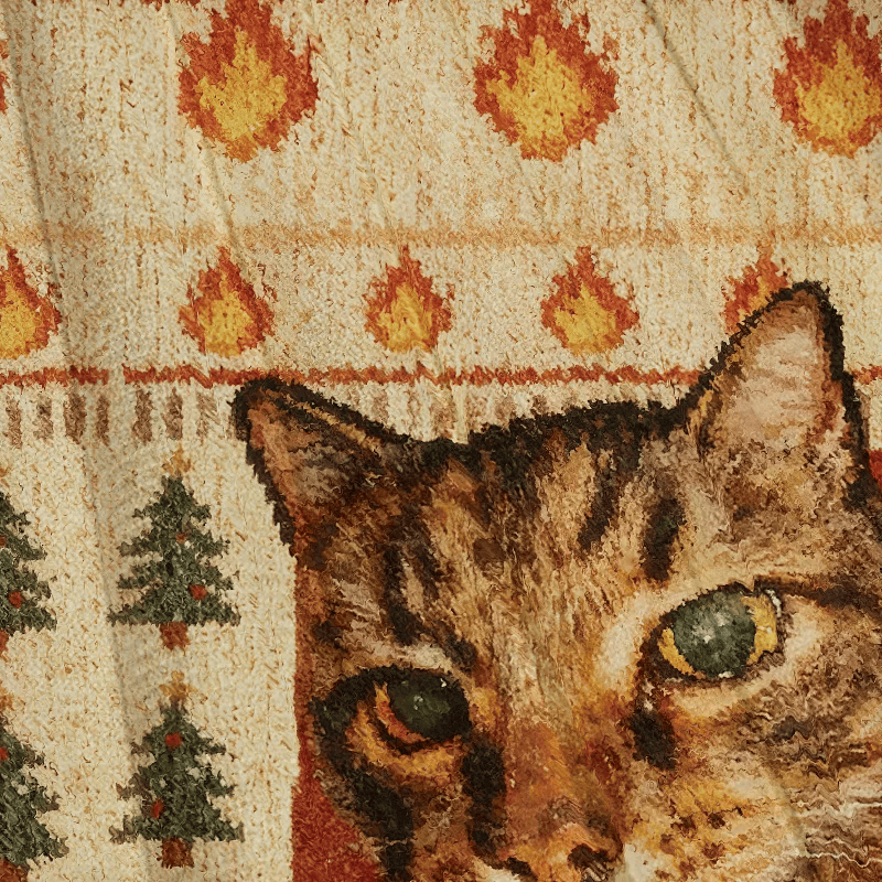 Meowlboro Funny Smoking Cat Vintage Christmas Sweater, Ugly Xmas Sweater, Christmas Ugly Sweatshirt