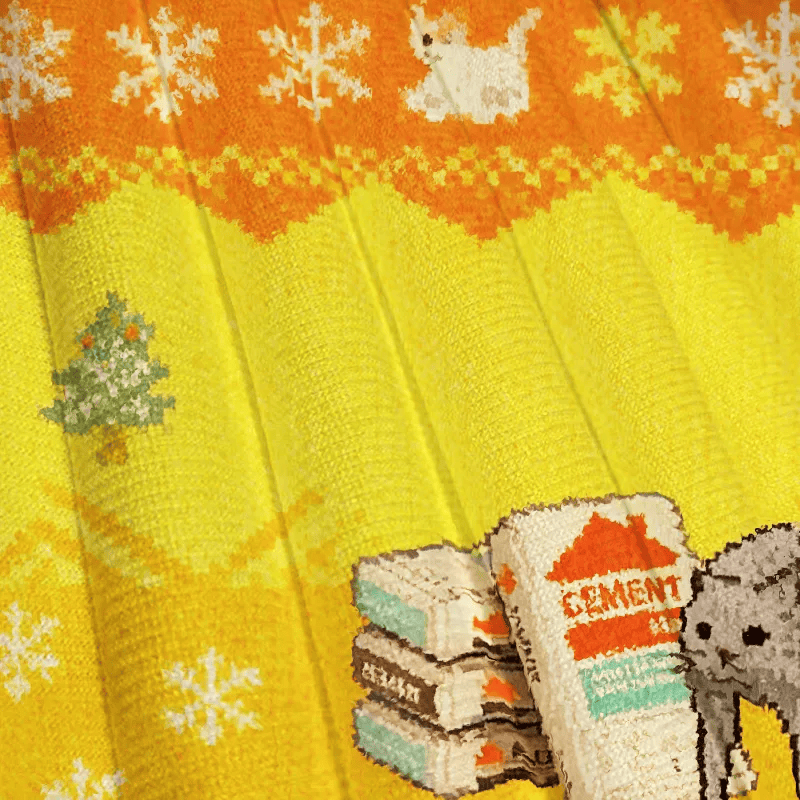 I Eat Cement Yellow Ugly Sweater, Funny Christmas Ugly Sweatshirt, Gift For Cat Lovers