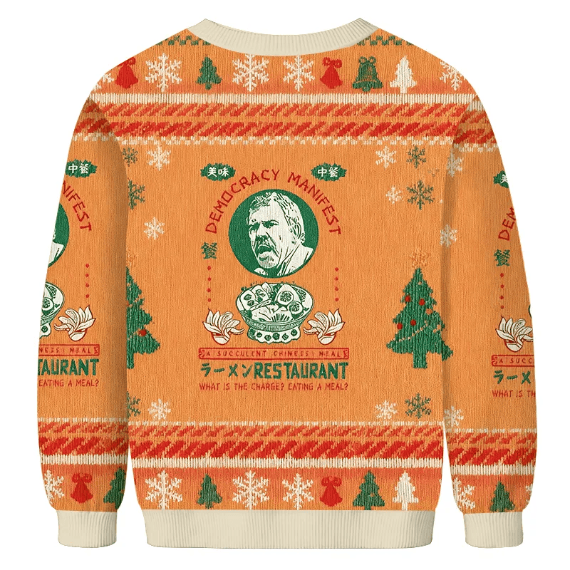 Delicious Chinese Food Vintage Christmas Sweater, Ugly Xmas Sweater, Christmas Ugly Sweatshirt