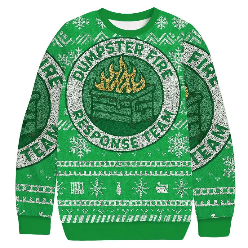 Dumpster Fire Response Team Vintage Christmas Sweater, Ugly Xmas Sweater, Christmas Ugly Sweatshirt