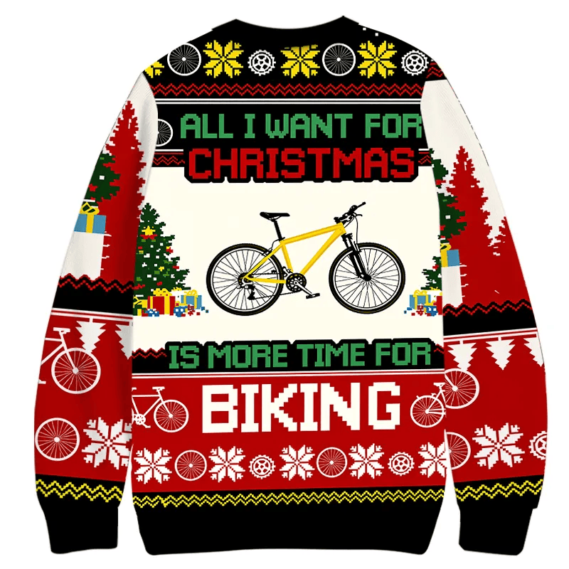 All I Want For Christmas Is For Biking Ugly Sweater, Funny Christmas Ugly Sweatshirt, Gift For Biker