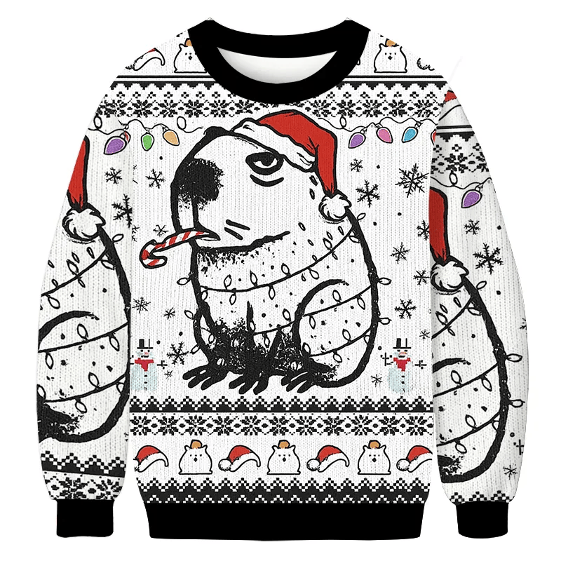 Capybara Smoking Xmas Candy Cane Vintage Christmas Sweater, Ugly Xmas Sweater, Christmas Ugly Sweatshirt
