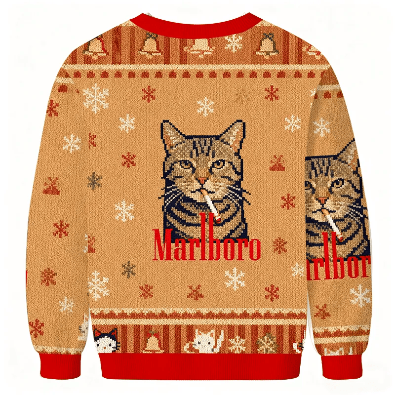 Funny Realistic Cat Meme Vintage Christmas Sweater, Ugly Xmas Sweater, Christmas Ugly Sweatshirt