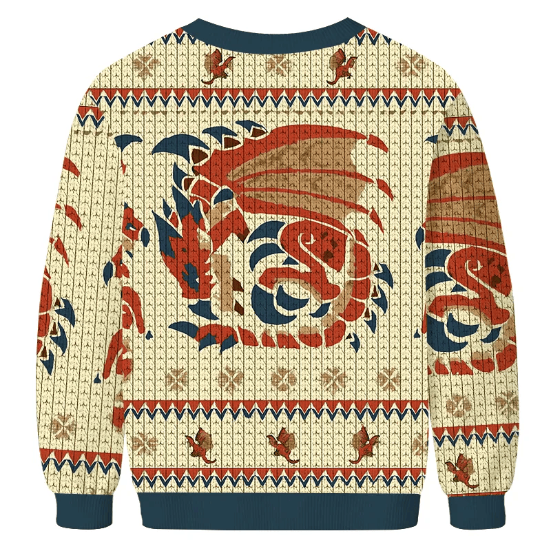 Rathalos Monster Hunter Vintage Christmas Sweater, Ugly Xmas Sweater, Christmas Ugly Sweatshirt ZZIPREV