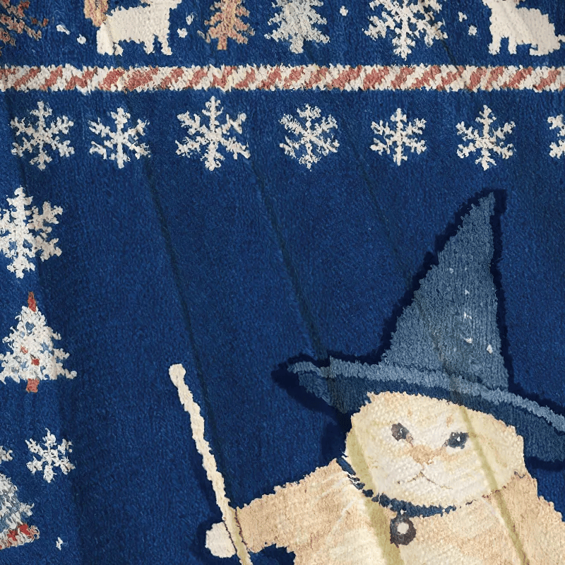Wizard Cat Funny Halloween Vintage Christmas Sweater, Ugly Xmas Sweater, Christmas Ugly Sweatshirt