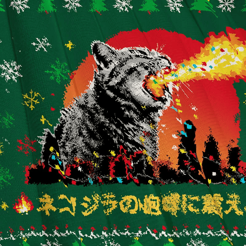 Tremble Before The Roar Of Catzilla Ugly Sweater, Funny Christmas Ugly Sweatshirt, Gift For Cat Lovers