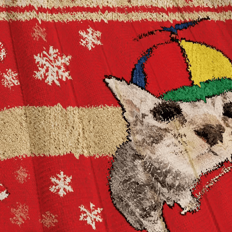 Cat With Lollipop And Hat Vintage Christmas Sweater, Ugly Xmas Sweater, Christmas Ugly Sweatshirt