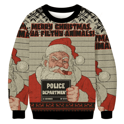 Santa's Mugshot Vintage Christmas Sweater, Ugly Xmas Sweater, Christmas Ugly Sweatshirt