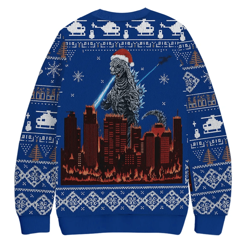 Godzilla Minus One Opening Night Vintage Christmas Sweater, Ugly Xmas Sweater, Christmas Ugly Sweatshirt