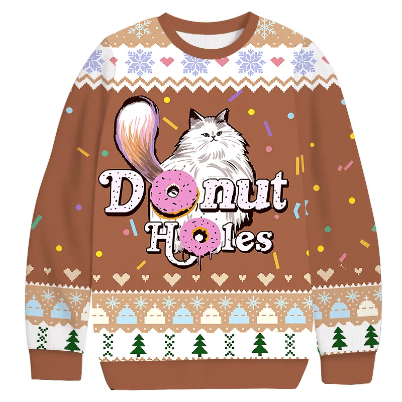 Dungeon Crawler Carl Donut Cat Ugly Sweater, Funny Christmas Ugly Sweatshirt, Gift For Cat Lovers