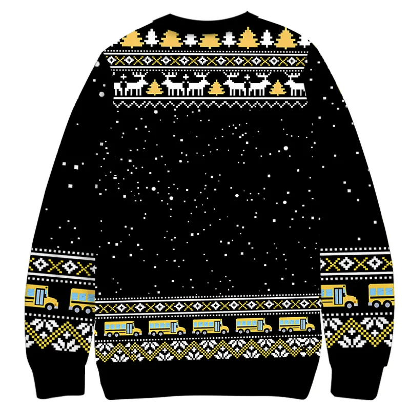 My Sleigh Broke School Bus Driver, Funny Christmas Ugly Sweatshirt, Xmas Ugly Sweater, Gift For Bus Driver