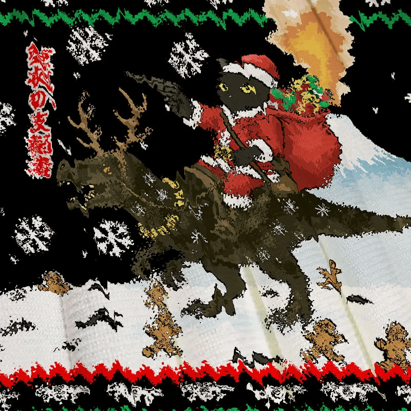 Cat Riding A Dinosaur Ugly Sweater, Funny Christmas Ugly Sweatshirt, Gift For Cat Lovers