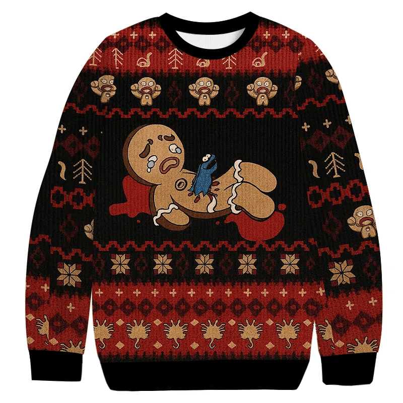 Gingerbread Man Guts Vintage Christmas Sweater, Ugly Xmas Sweater, Christmas Ugly Sweatshirt