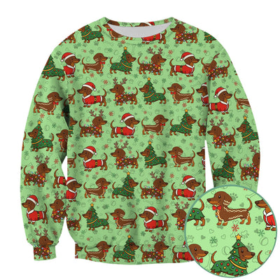 Christmas Dachshund Scrub Top - Funny Sausage Dog Wiener Holiday Nurse Shirt - Xmas Medical Uniform Gift for RN CNA LPN