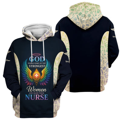 Personalized Christian Nurse Shirt - Strongest Women Made Nurse Graphic Tee - Gift for Women RN LPN & Healthcare Workers