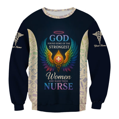Personalized Christian Nurse Shirt - Strongest Women Made Nurse Graphic Tee - Gift for Women RN LPN & Healthcare Workers