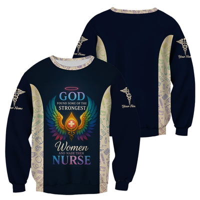 Personalized Christian Nurse Shirt - Strongest Women Made Nurse Graphic Tee - Gift for Women RN LPN & Healthcare Workers