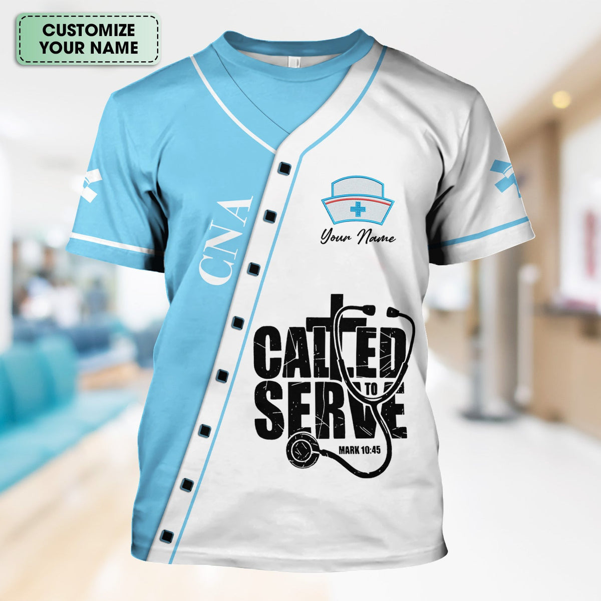 Custom Name CNA Nurse Shirt - Called to Serve Christian Medical Tee - Appreciation Gift for Healthcare Worker & Medical Staff