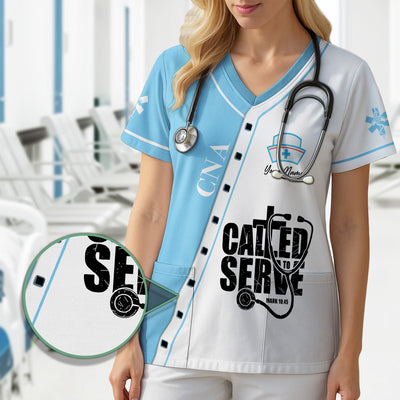 Custom Name CNA Nurse Shirt - Called to Serve Christian Medical Tee - Appreciation Gift for Healthcare Worker & Medical Staff