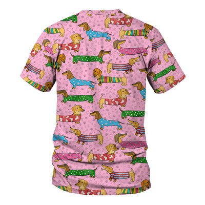 Cute Dachshund Dog Scrub for Nurse - Funny Animal Lover Top for Women - RN LPN CNA Healthcare Workers Gift