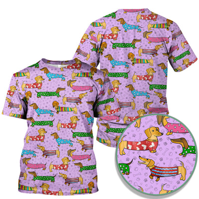 Cute Dachshund Dog Scrub for Nurse - Funny Animal Lover Top for Women - RN LPN CNA Healthcare Workers Gift