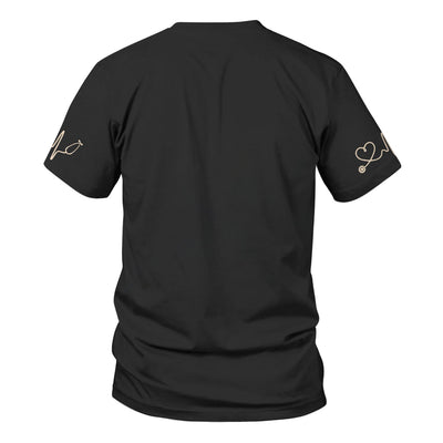 Personalized Nurse Scrub Top - Battery Life of a Nurse Graphic Design - RN LPN CNA Healthcare Workers Gift