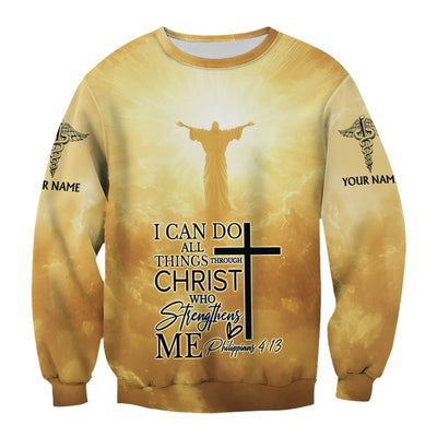 Personalized Christian Nurse Scrub - Christian Bible Verse Top for RN LPN CNA - Healthcare Workers & Nursing Staff Gift