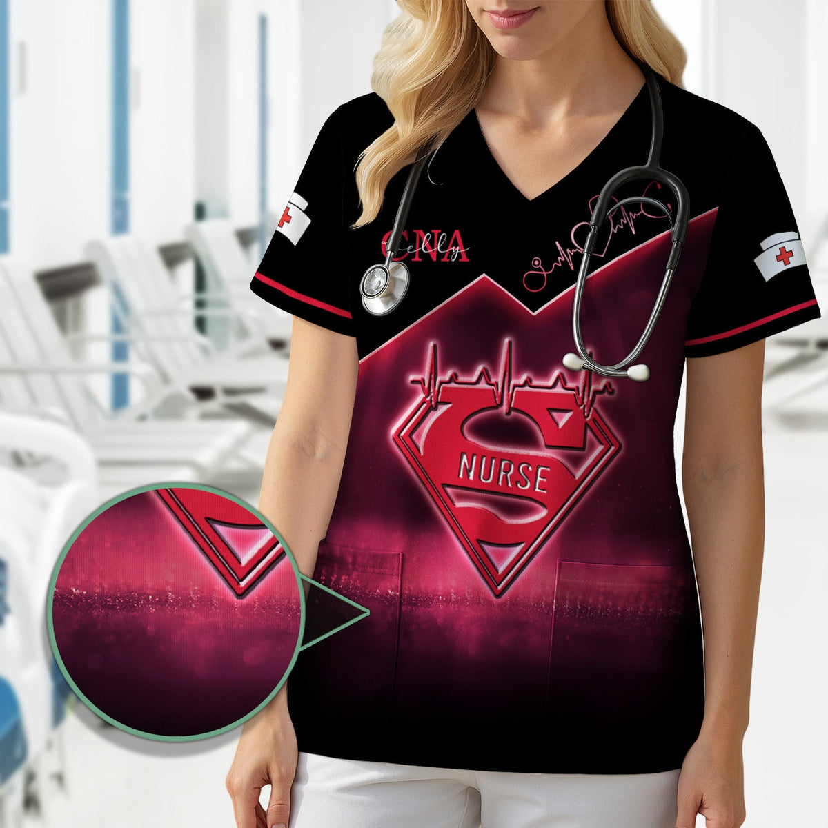Custom Nurse Scrub Top for CNA RN LPN - Funny 5 Things You Should Know About This Nurse - Healthcare Worker & Medical Staff Gift