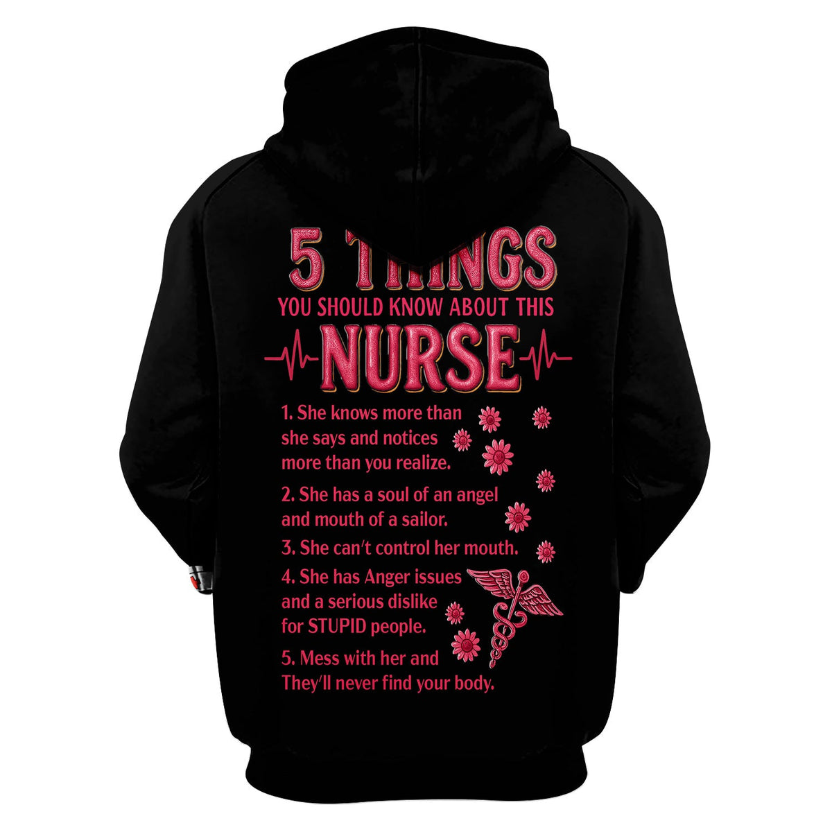 Custom Nurse Scrub Top for CNA RN LPN - Funny 5 Things You Should Know About This Nurse - Healthcare Worker & Medical Staff Gift