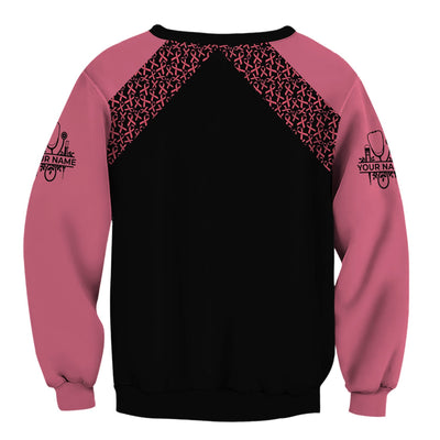 Custom Breast Cancer Awareness Nurse Shirt - In October We Wear Pink Halloween Cat Tee - CNA RN LPN Nursing Apparel Gift